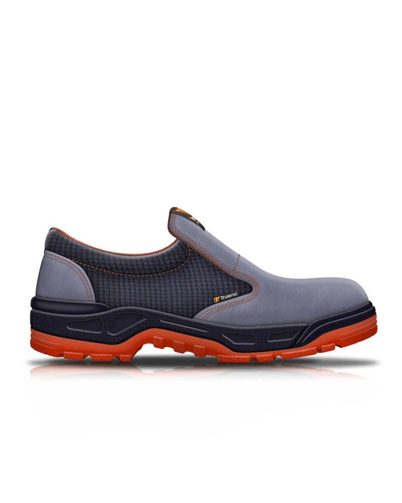 TRUENO RUNNING | CALZADO | Zapato seguridad serraje afelpado sin cordones. Cuádruple cosido de seguridad con forro textil tra...